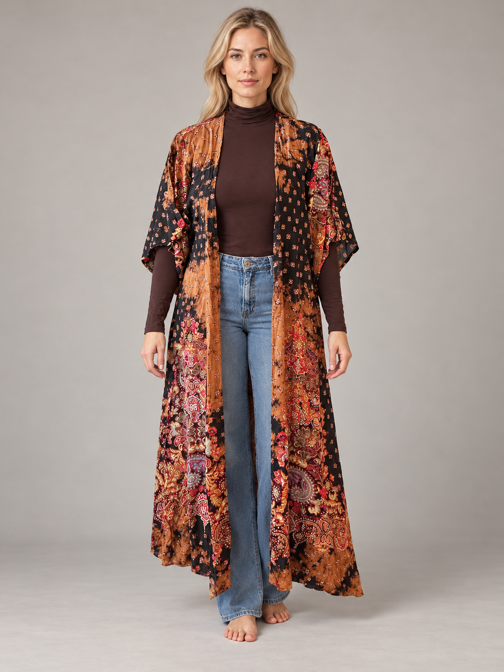 Autumn Paisley Duster Kimono