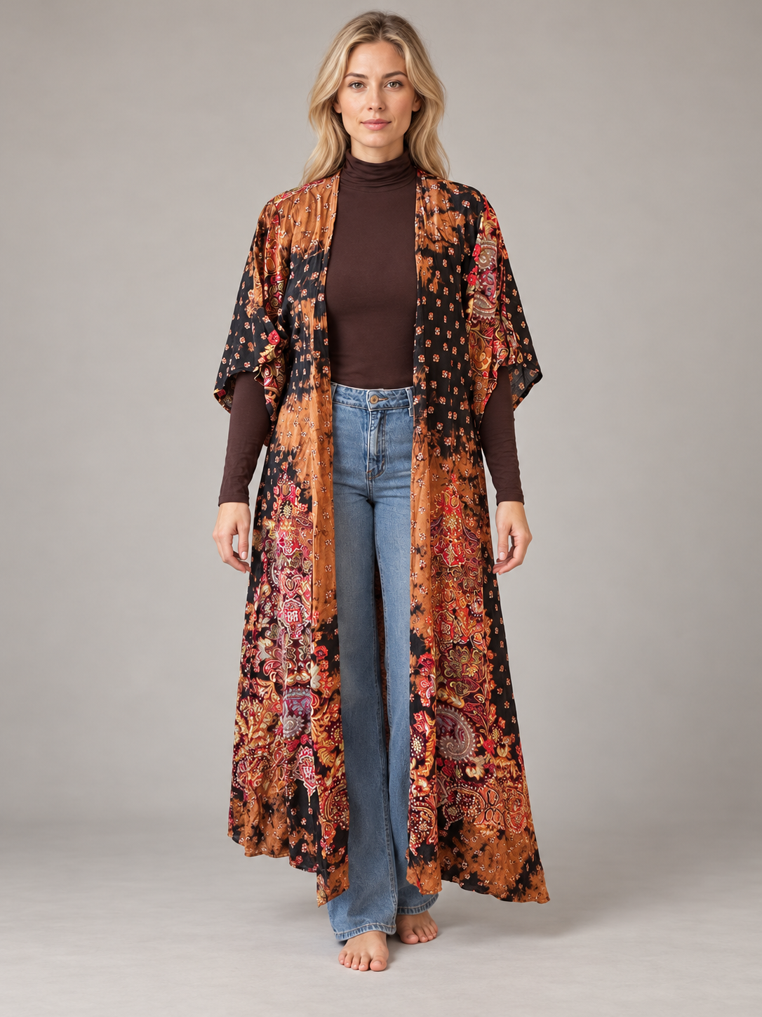 Autumn Paisley Duster Kimono