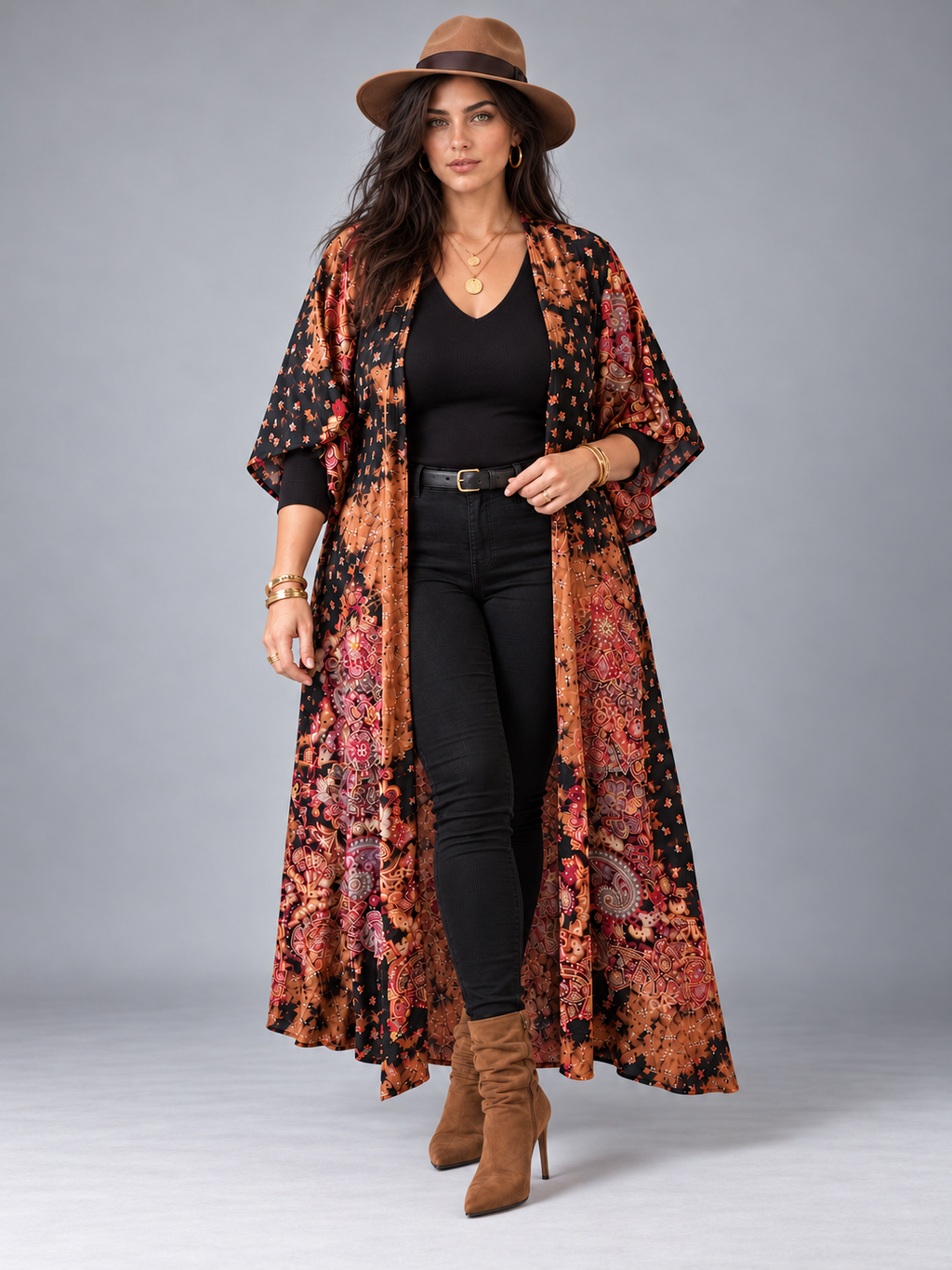 Autumn Paisley Duster Kimono