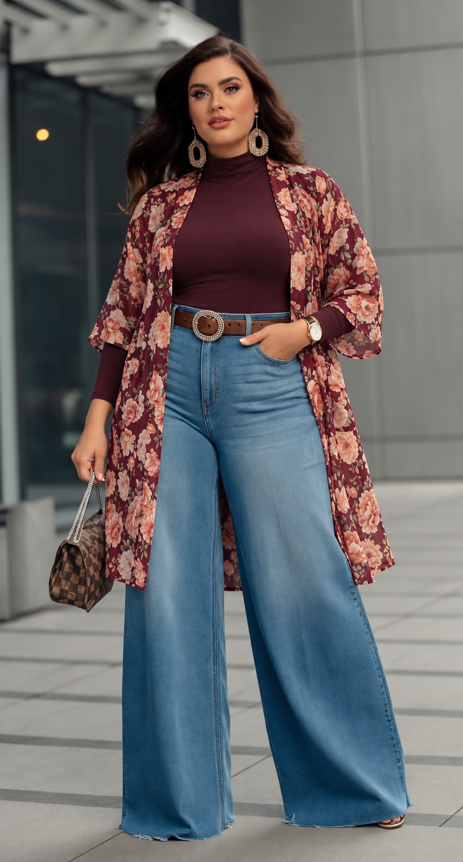 Burgundy Rose Kimono